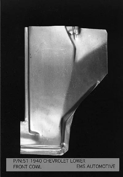 1940 Chevy Car Lower Front Cowl Panel 1