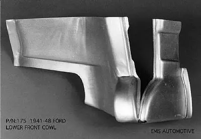 1941-48 Ford Car Lower Front Cowl Panel 1