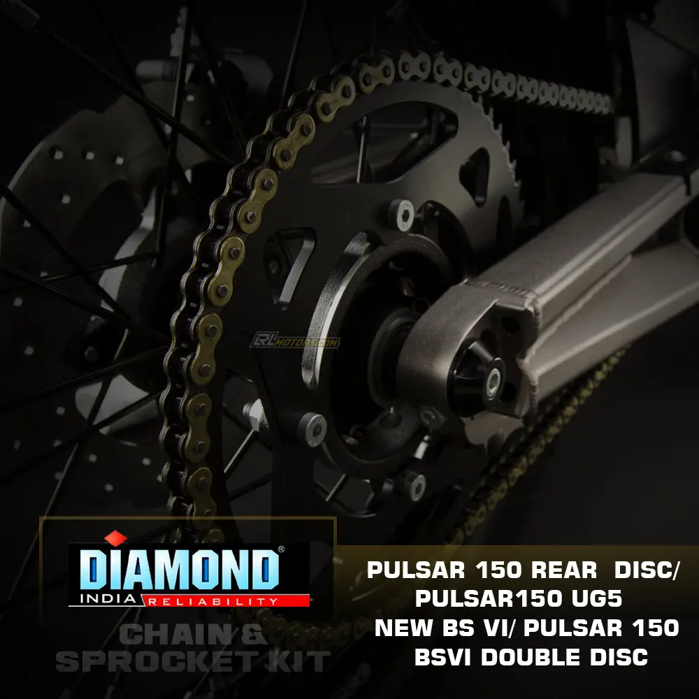 Bajaj Pulsar 150 (R.Disc) / Ug5 / Bs6 (D.Disc) -  Diamond Chain Sprocket Kit (K220) 1