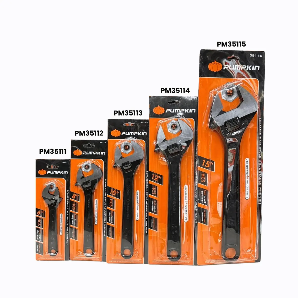 Pumpkin American Style Black Adjustable Wrench  15" (6Pc/Box) | Model: Pm35115 1