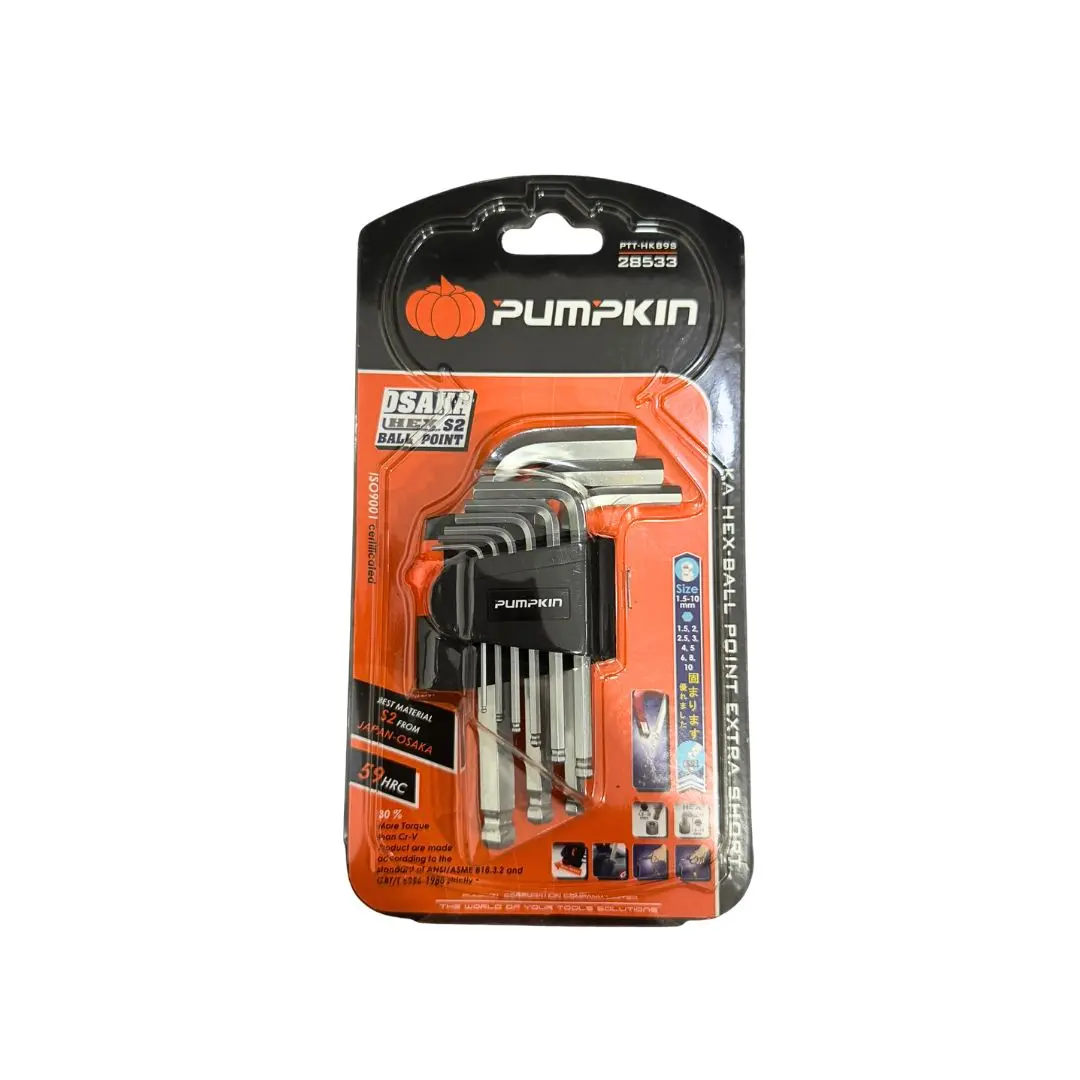 Pumpkin Osaka 9Pcs Short Allen Hex W/Ball Key Set 1.5-10Mm (6Pc/Box) | Model: Pm28533 1