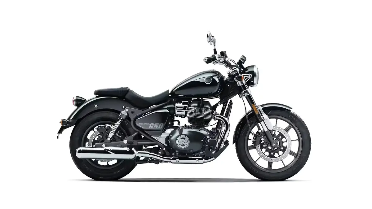 Royal Enfield Super Meteor 650 Silver Stallion Performance Big Bore Free Flow Bend Pipes 1