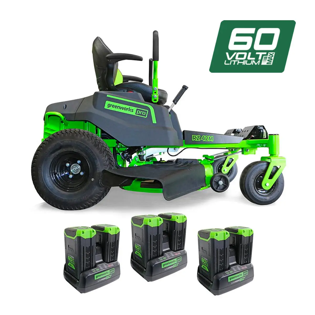Greenworks Crz426 60V Pro Gen 1 42" Zero Turn Mower Kit [7400807Au] 1