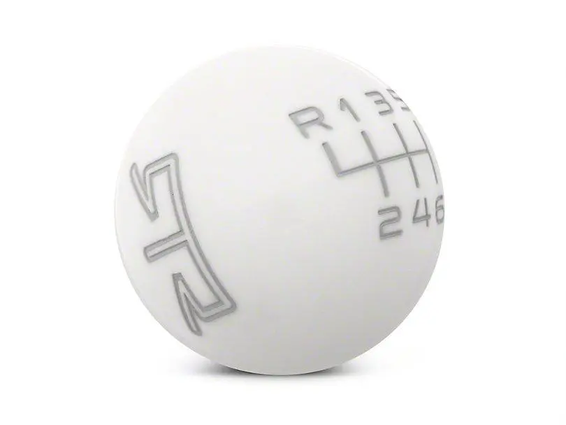 Rtr White Shift Knob - Gray Engraving (11-14 Gt, V6) 1