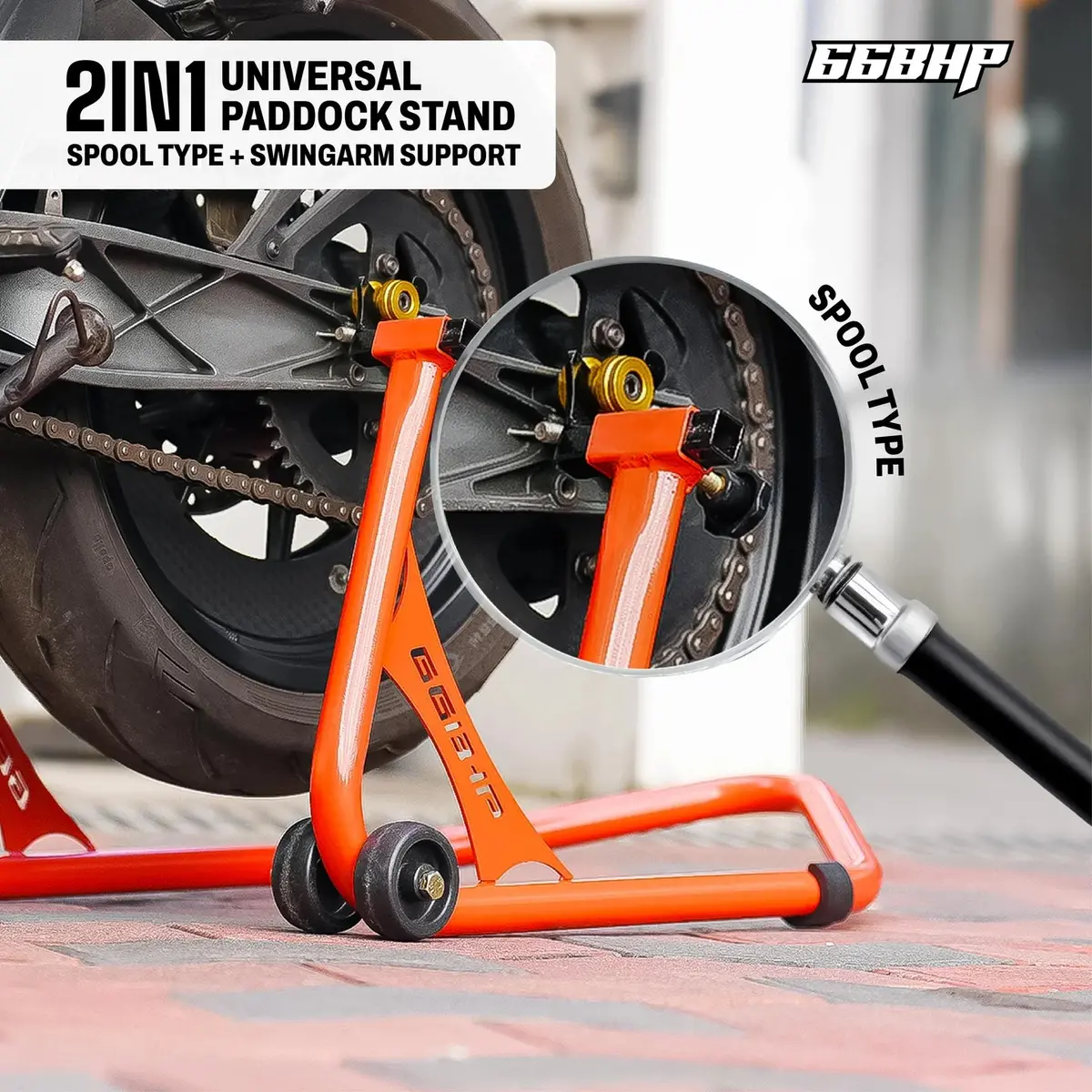 66Bhp Universal Paddock Stand Spool Holder Clamp (Pair) 1