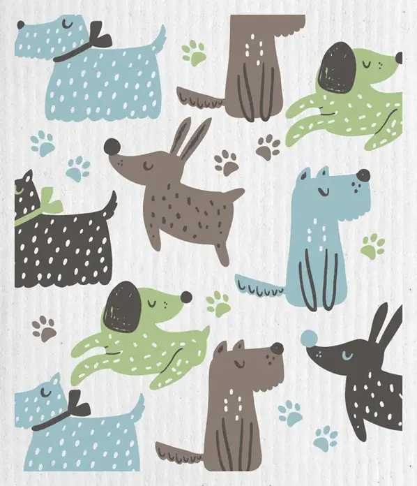 Wet-It | Swedish Sponge Cloths | Dogs At Play | Wd206 1