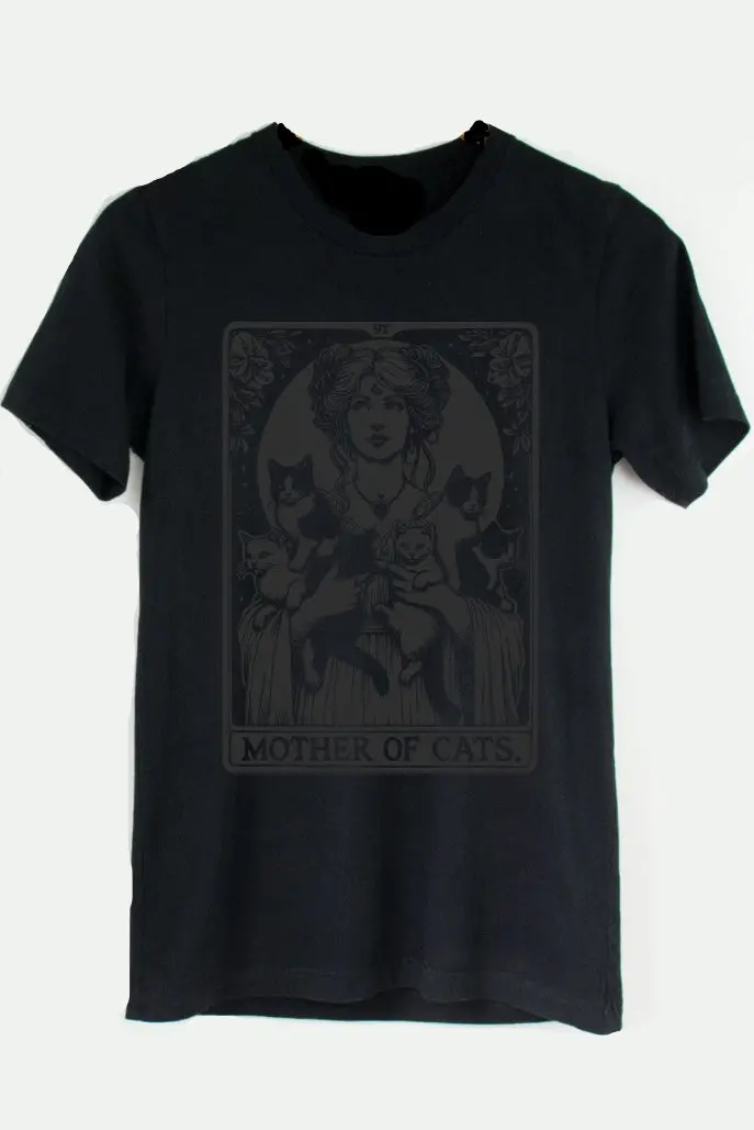 Black On Black Mother Of Cats Tarot: T-Shirt, Pullover, Hoodie, Tank Or Long Sleeve 1