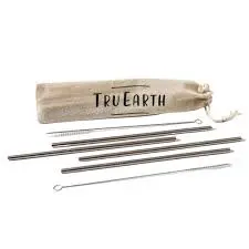 Tru Earth | Stainless Steel Straws - Set Of 4 With 2 Brush Cleaners 1