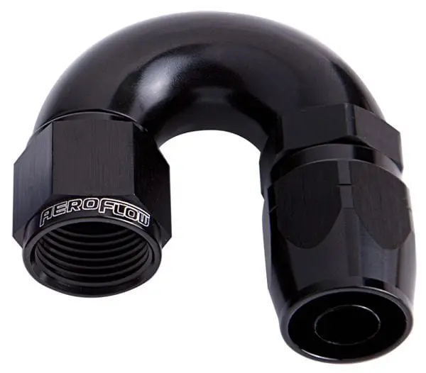 550 Series Full-Flow Swivel Hose End – 180° An-12 Black 1