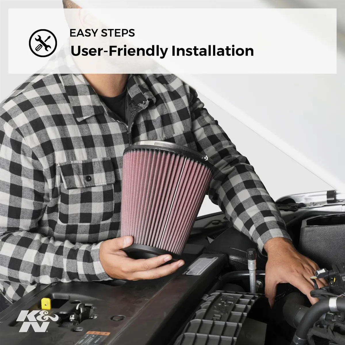 K&N Reusable High-Flow Air Filter – Washable Lifetime Design (E-1700) 2