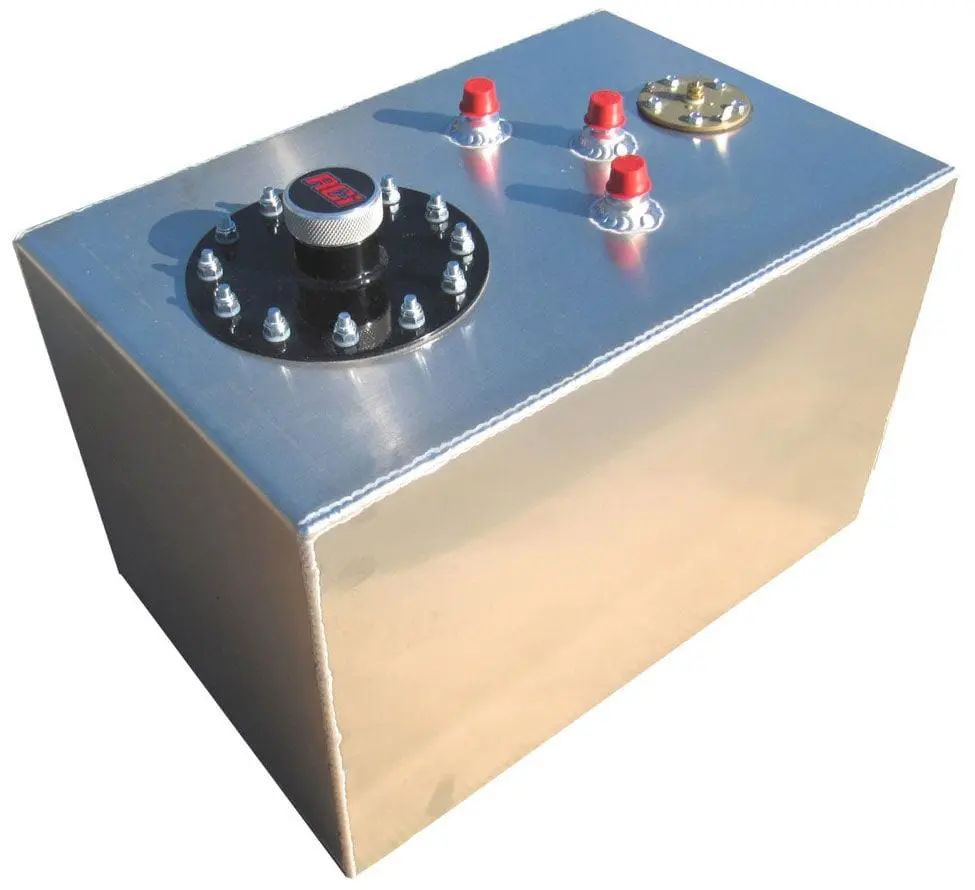 12-Gallon Aluminum Street Rod Fuel Cell – Includes Sending Unit, No Foam, Natural Finish (45L) 1